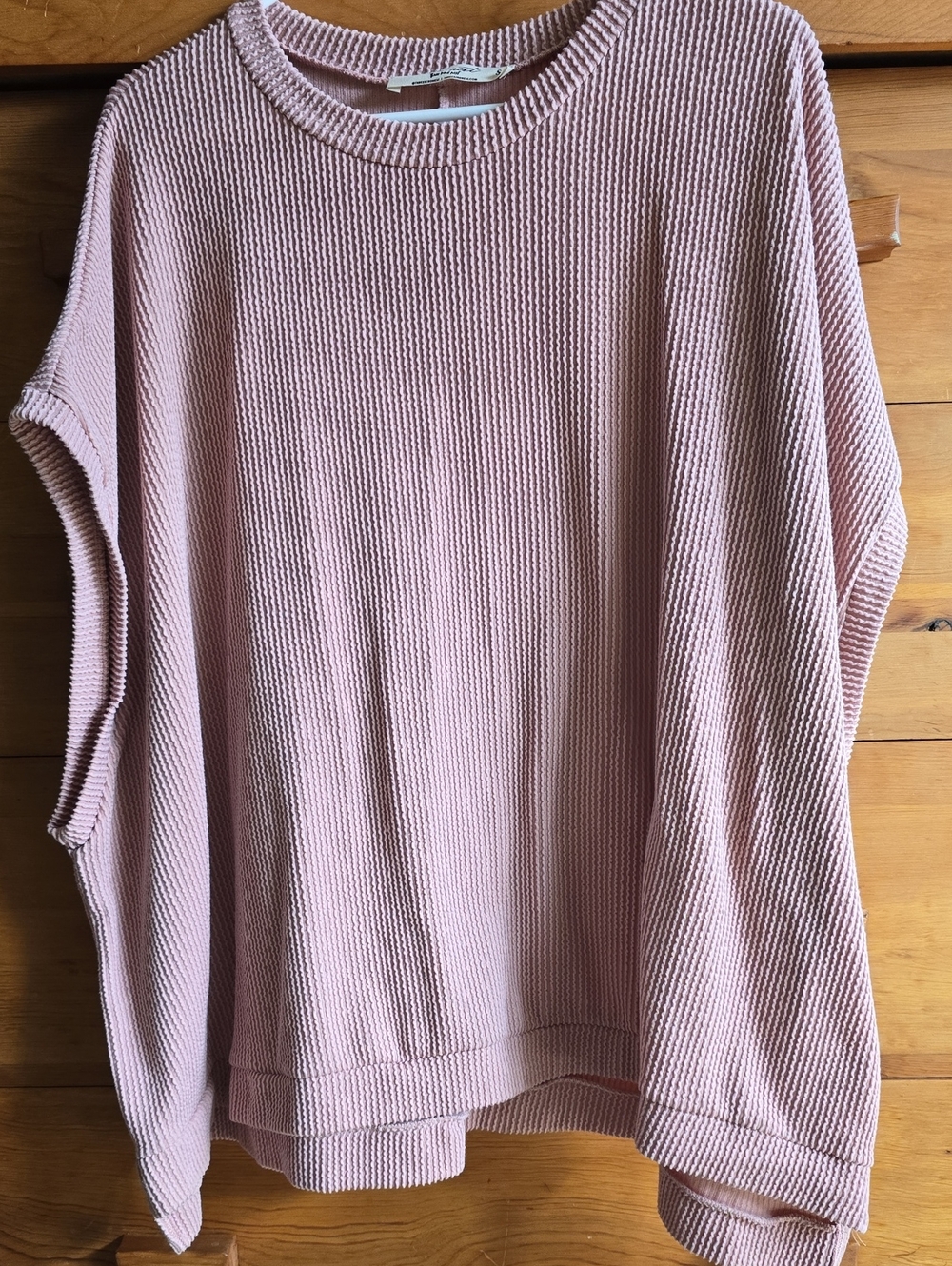 Three Bird Nest Blush Pink Textured Knit Pullover